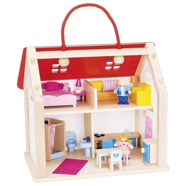 Valise maison de poupées avec accessoires
