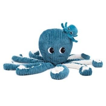Peluche pieuvre Filou maman et son bébé bleu      74100