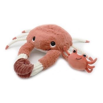 Peluche Cassecou le crabe maman et son bébé terracotta Les Ptipotos     74600